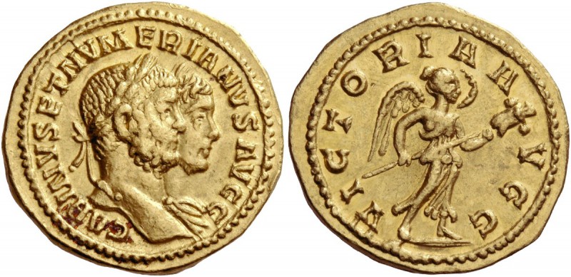 Carinus augustus, 283 – 285. Aureus, Lugdunum summer 284, AV 4.93 g. CARINVS ET ...