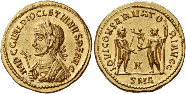 Diocletian, 284 – 305. Aureus, Antiochia circa 286, AV 6.33 g. IMP C C VAL DIOCL...