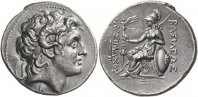 Kings of Thrace, Lysimachus 323 – 281. Tetradrachm, Pergamon circa 287/6-282, AR 16.63 g. Diademed head of deified Alexander III r., with horn of Ammo...