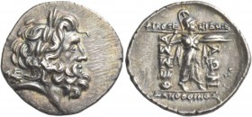 Thessalian League (after197 BC). Stater, Mid-late 1st century, AR 6.31 g. Laureate head of Zeus r.; behind, ΠΕ ligate. Rev. ΦΙΛΟΞΕ - ΝΙΔΗΣ Αthena Iton...