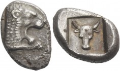 Chersonesus. Drachm, circa 510-480, AR 5.80 g. Forepart of lion r. Rev. Bucranium within incuse square. Cahn, Knidos p. 205, X 19 and pl. 10, X19 (thi...