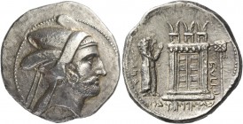 Kings of Persis, Bagadat early – mid 3nd century BC. Tetradrachm, early – mid 3rd century BC, AR 16.27 g. Diademed head of Bagadat r., wearing kyrbasi...