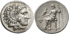 Ptolemies Kings of Egypt, Ptolemy I as satrap, 323 – 305. Tetradrachm in the name and type of Alexander III, Memphis 332-323, AR 17.18 g. Head of Hera...