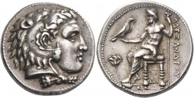 Ptolemies Kings of Egypt, Ptolemy I as satrap, 323 – 305. Tetradrachm in the name and type of Alexander III, Memphis 332-323, AR 17.21 g. Head of Hera...