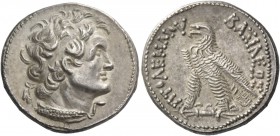 Ptolemy VI Philometor, 180 – 145 BC. Didrachm, Alexandria 180-170, AR 6.57 g. Diademed bust of Ptolemy I r., with aegis. Rev. BAΣIΛEΩΣ ΠTOΛEMAIOY Eagl...