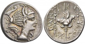 C. Val Fla Imperat. Denarius, Massalia 82 , AR 3.80 g. Draped bust of Victory r.; behind, prow-stem. Rev. C·VAL·FLA – IMPERAT Legionary eagle between ...
