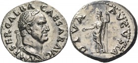 Galba, 68 – 69. Denarius July 68-January 69, AR 3.28 g. IMP SER GALBA – CAESAR AVG Laureate head r. Rev. DIVA – AVGVSTA Livia standing l., holding pat...