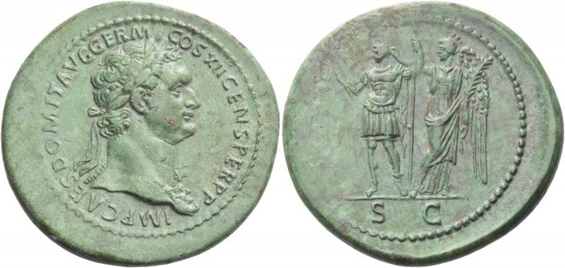 Domitian, 81 -96. Sestertius 86, Æ 27.44 g. IMP CAES DOMIT AVG GERM – COS XII CE...