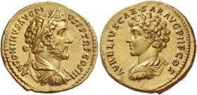 Antoninus Pius, 138 – 161. Aureus 140, AV 7.60 g. ANTONINVS AVG PI – VS P P TR P COS III Laureate, draped and cuirassed bust r. of Antoninus r. Rev. A...