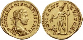 Diocletian, 284 – 305. Aureus, Lugdunum 286, AV 4.69 g. IMP C C VAL DIOCLETIANVS P AVG Laureate, draped and cuirassed bust r. Rev. IOVI CONS – E – RVA...