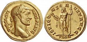 Diocletian, 284 – 305. Aureus 293-294, AV 4.81 g. DIOCLETI – ANVS P F AVG Laureate bust r., with drapery on l. shoulder. Rev. IOVI CO – NSER – VAT AVG...