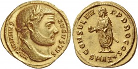 Maximian Herculius first reign, 286 – 305. Aureus, Antiochia circa 293-295, AV 5.31 g. MAXIMIANVS – AVGVSTVS Laureate head r. Rev. CONSVL IIII – P P P...