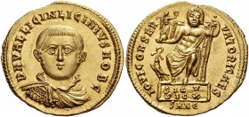 Licinius II caesar , 317 – 324. Aureus, Nicomedia 320, AV 5.32 g. D N VAL LICIN LICINIVS NOB C Draped and cuirassed bust facing. Rev. IOVI CONSER – VA...