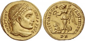 Constantine I, 307 – 337. Solidus October 312-circa May 313, AV 4.33 g. CONSTANT – INVS P F AVG Laureate head r. Rev. VICTORIA CON – STANTINI AVG Vict...