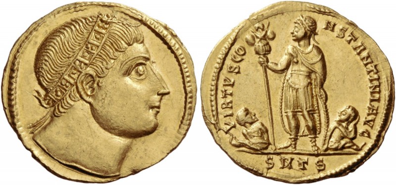 Constantine I, 307 – 337. Solidus, Thessalonica circa 326, AV 4.51 g. Diademed h...
