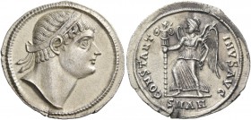 Constantine I, 307 – 337. Siliqua, Antiochia 329, AR 2.98 g. Diademed head r. Rev. CONSTANT – INVS AVG Victory advancing l., holding trophy and palm b...