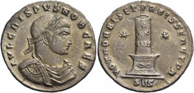 Crispus caesar, 317 – 326. Medallion or medallic heavy miliarense, Siscia circa 320-321, AR 5.08 g. IVL CRISPVS NOB CAES Laureate, draped and cuirasse...