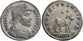 Julian II augustus, 360 – 363. Æ 1, Sirmium 361-363, Billon 8.22 g. DN FL C L IVLI – ANVS P F AVG Pearl-diademed, draped and cuirassed bust r. Rev. SE...