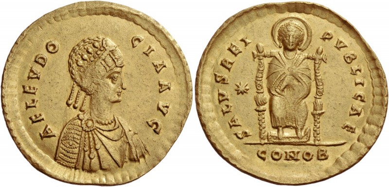 Aelia Eudocia, wife of Theodosius II. Medallion of two solidi, Constantinopolis ...