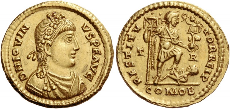 Jovinus, 411 – 413. Solidus, Treveri 411-413, AV 4.49 g. D N IOVIN – VS P F AVG ...