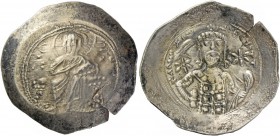 Alexius I Comnenus, 1081 – 1118 with associate ruler from 1088. Pre-reform coinage, 1081-1092. Debased trachy 1081-1092, AR 4.46 g. Christ, nimbate, s...