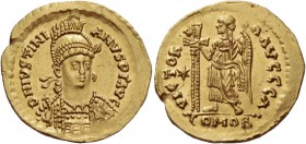 Athalaric, Theodahad and Witigis, 526-540. Pseudo-Imperial Coinage. In the name of Justinian I, 527-565. Solidus, Ravenna or Roma circa 530-539, AV 4....