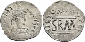 The Gepids. Pseudo-Imperial Coinage. In the name of Anastasius, 491-518. Half siliqua, Sirmium circa 493-526, AR 1.29 g. D N ANAST – ASIVS P P C Pearl...