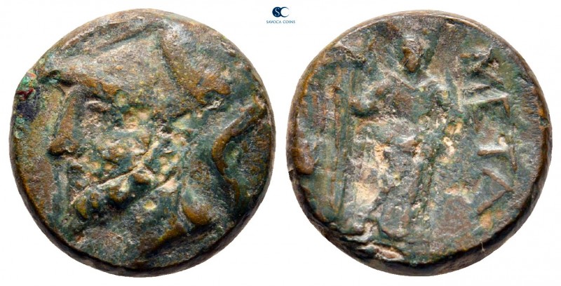 Lucania. Metapontion 225-200 BC. 
Bronze Æ

16 mm., 4,63 g.



very fine