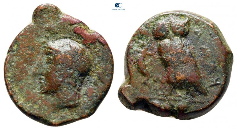 Sicily. Kamarina circa 420-405 BC. 
Bronze Æ

17 mm., 3,61 g.



fine