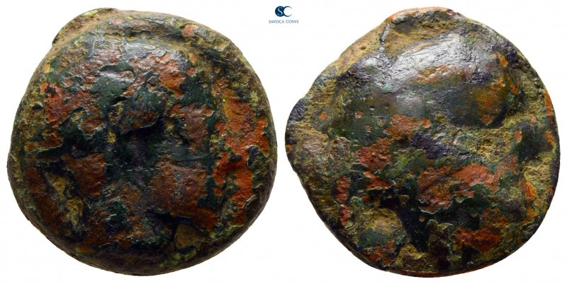 Sicily. Selinus circa 450-440 BC. 
Cast Tetras Æ

20 mm., 8,40 g.



fine...
