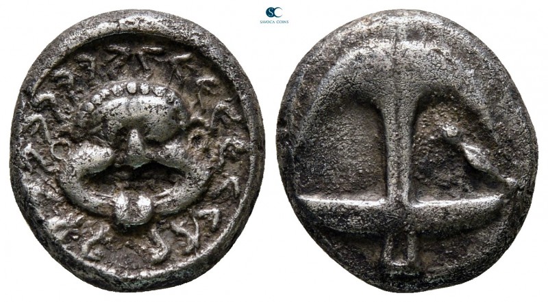 Thrace. Apollonia Pontica circa 525-400 BC. 
Drachm AR

15 mm., 3,33 g.


...