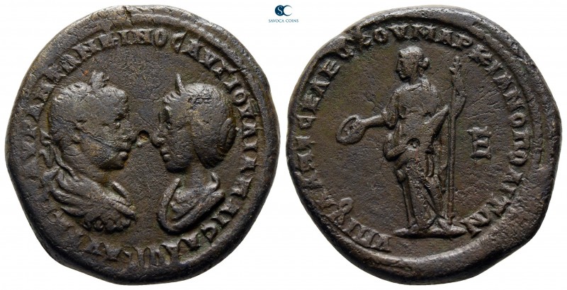 Moesia Inferior. Marcianopolis. Elagabalus, with Julia Maesa AD 218-222. 
Bronz...