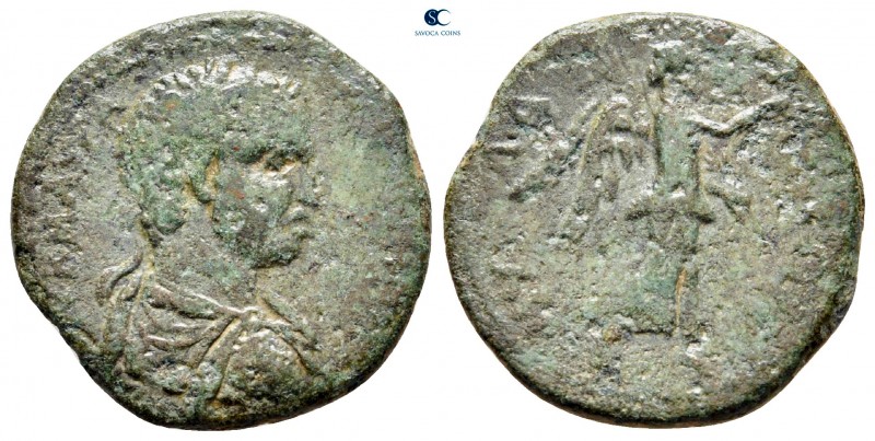Macedon. Stobi. Caracalla AD 198-217. 
Bronze Æ

20 mm., 5,05 g.



nearl...