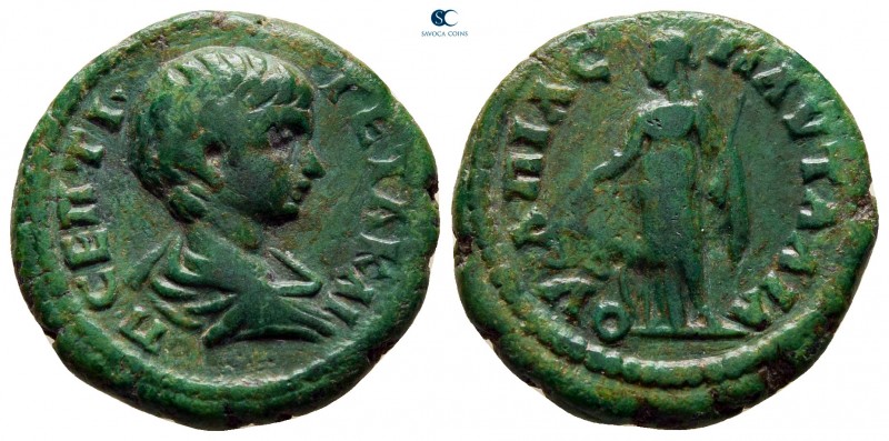 Thrace. Pautalia. Geta as Caesar AD 197-209. 
Bronze Æ

20 mm., 5,01 g.


...