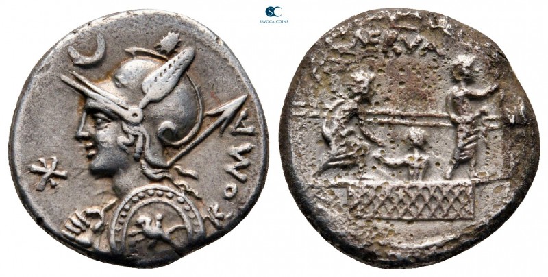 P. Licinius Nerva 113 BC. Rome
Denarius AR

16 mm., 3,46 g.



very fine