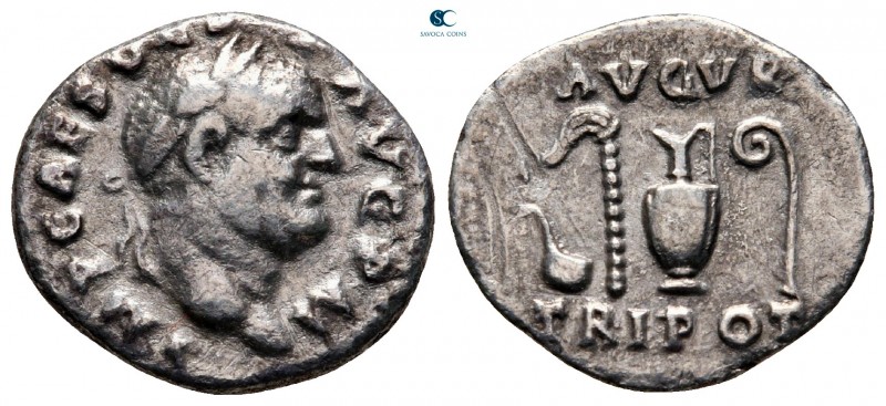 Vespasian AD 69-79. Rome
Denarius AR

18 mm., 2,81 g.



nearly very fine