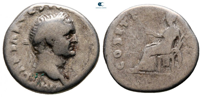 Vespasian AD 69-79. Rome
Denarius AR

17 mm., 3,07 g.



fine