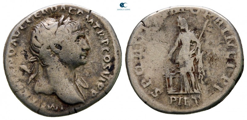 Trajan AD 98-117. Rome
Denarius AR

19 mm., 2,68 g.



nearly very fine