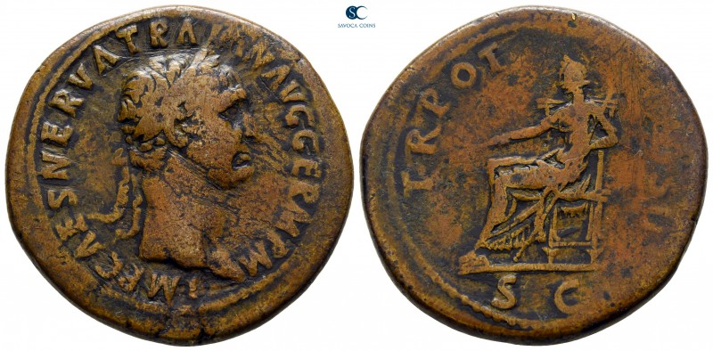 Trajan AD 98-117. Rome
Sestertius Æ

36 mm., 25,58 g.



nearly very fine...