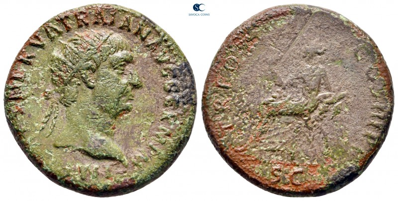 Trajan AD 98-117. Rome
Dupondius Æ

27 mm., 13,44 g.



fine