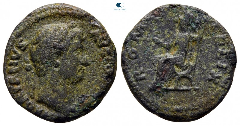 Hadrian AD 117-138. Rome. Limes Falsum of a Denarius Æ

18 mm., 2,89 g.

ver...