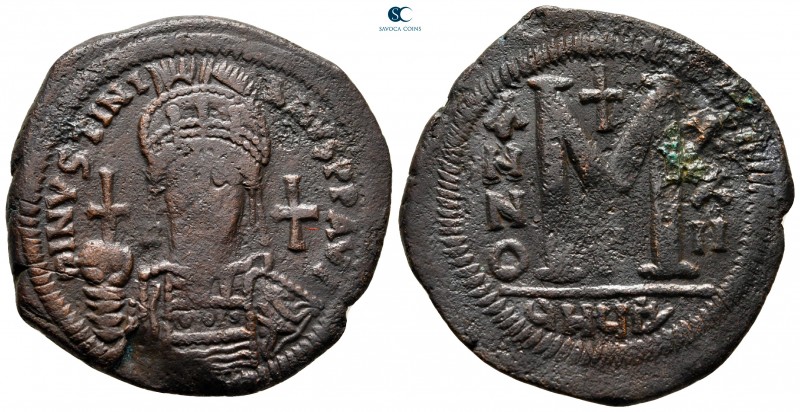 Justinian I AD 527-565. Theoupolis (Antioch)
Follis Æ

36 mm., 18,20 g.


...