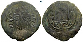 Phocas, with Leontia AD 602-610. Cyzicus. Follis Æ