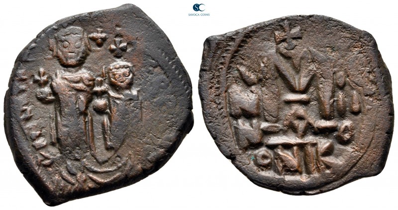 Heraclius with Heraclius Constantine AD 610-641. Nikomedia
Follis Æ

32 mm., ...