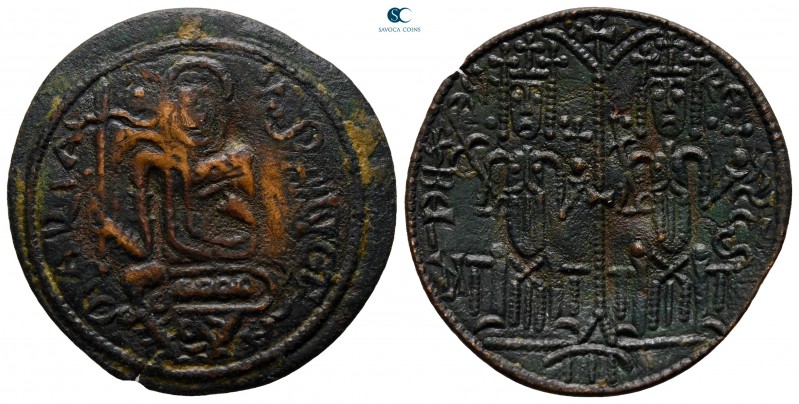 Bela III AD 1172-1196. 
Scyphate AE

27 mm., 2,40 g.



very fine
