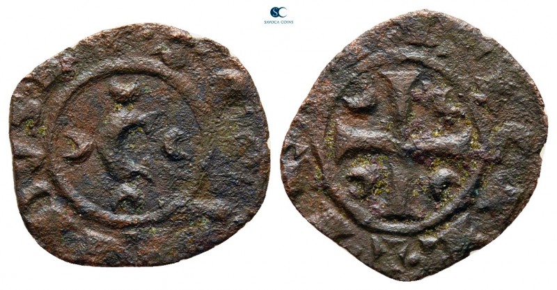 Corrado II AD 1254-1258. Sicily, Brindsi
Denaro BI

15 mm., 0,47 g.



ne...