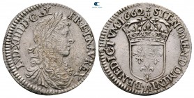 France. Louis XIV 'the Sun King' AD 1643-1715. 1/12 Ecu AR 1662