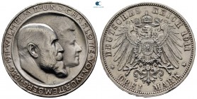 Germany. Würtemberg. Wilhelm II.(King of Württemberg) and Charlotte, Princess of Schaumburg-Lippe AD 1891-1918. Struck 1911 in Stuttgart(F). 3 Deutsch...