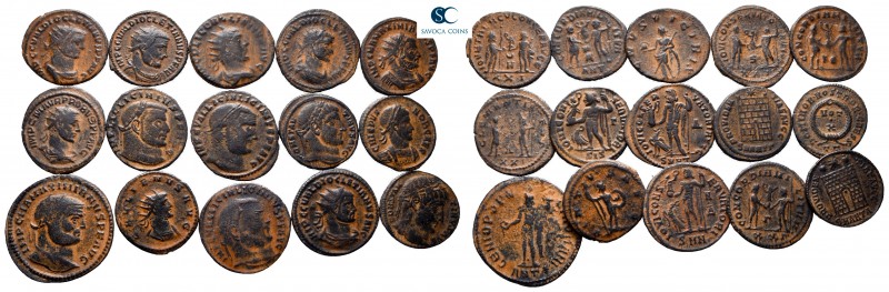 Lot of ca. 15 late roman bronze coins / SOLD AS SEEN, NO RETURN!

nearly very ...