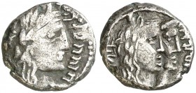 Arabia - Reino Nabateo. Aretas IV y Shaqilath (hacia 9 a.C.- 40 d.C.). Dracma. (S.GIC. 5695). 3,15 g. MBC.